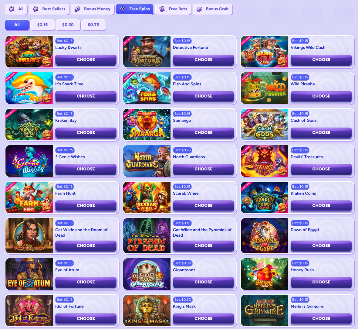 Spinbara store screenshot